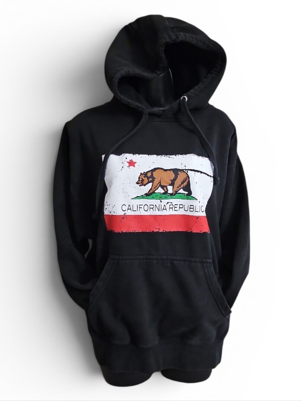 Classic California Flag Black LG Hoodie